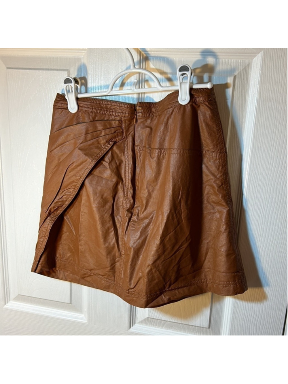 Free People Fake Out Faux Leather Wrap Skirt in Camel size 4 - Picture 4 of 5